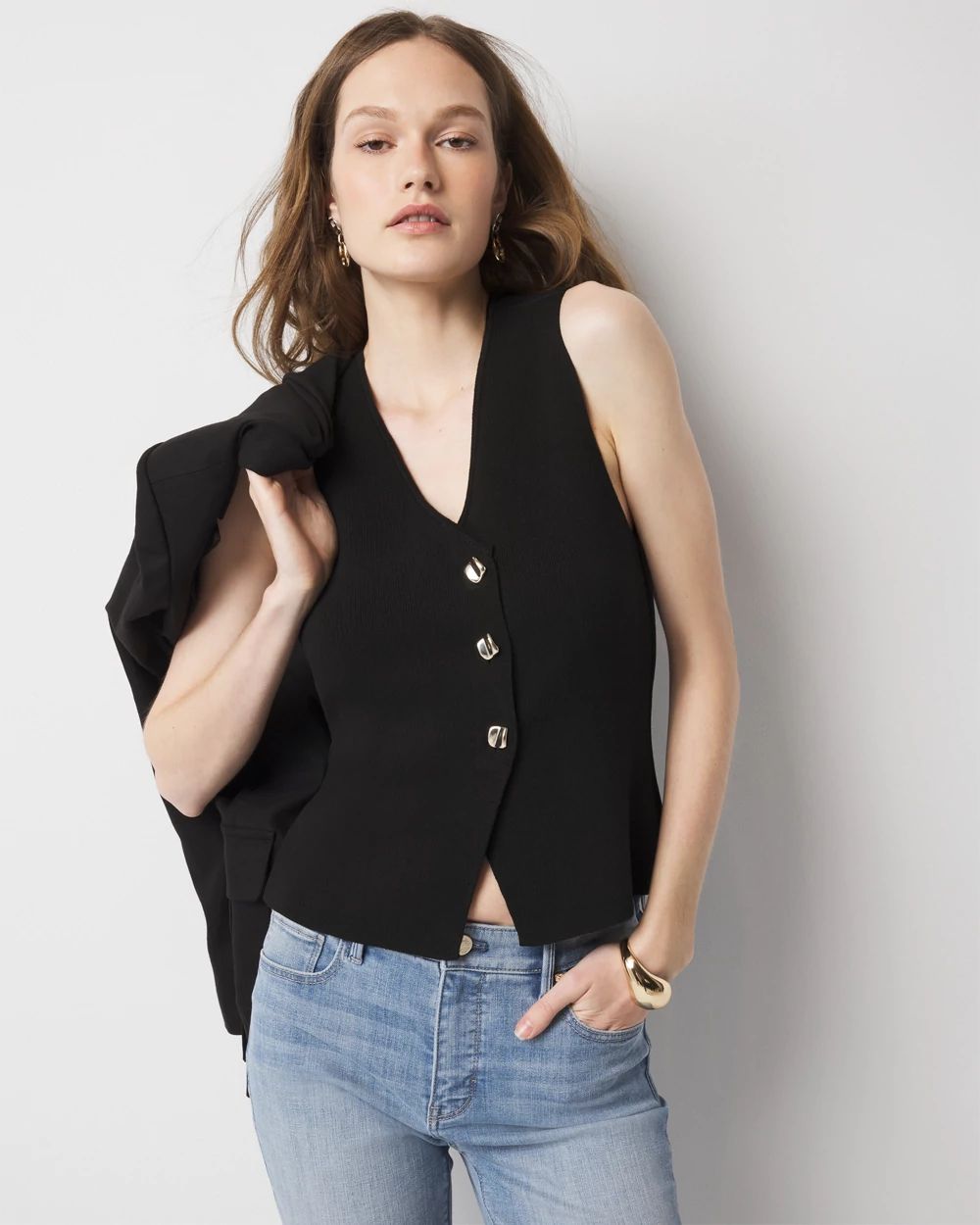 V-Neck Sweater Vest | White House Black Market